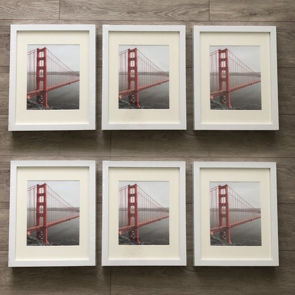 BRAND NEW Frametory Set of 6 - 11x14 White Picture Frame Made to Display 8x10 - Picture 1 of 8